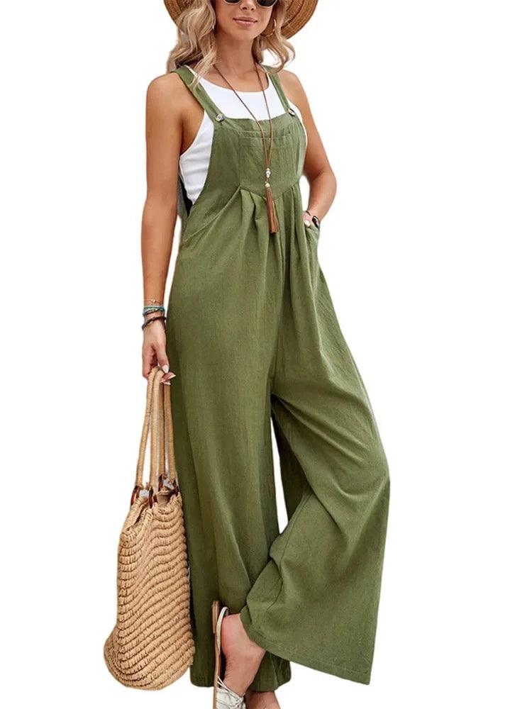 Women Loose Fit Fashion Overalls Wide Leg Baggy Bib Overalls Jumpsuit Dungarees Summer Jumpsuit Casual Elegant Overalls Summer-THAT FASHION STORE