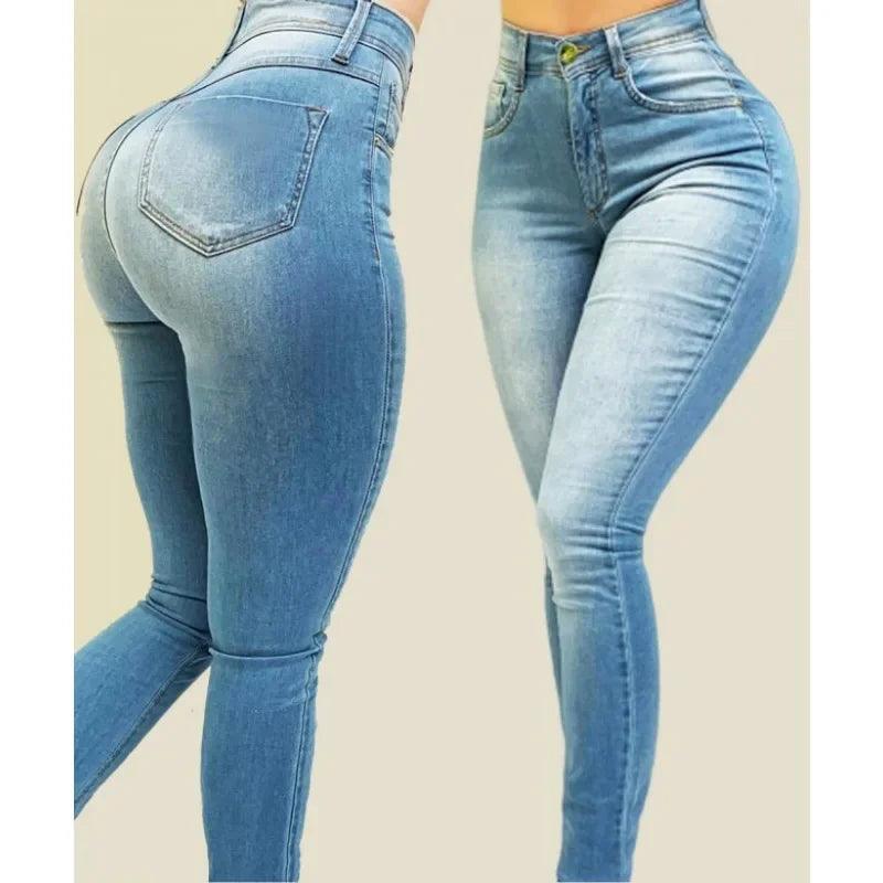 Slim Skinny Denim Pants Pockets Streetwear Trend High Waist Pencil Jeans Women Sexy Streetwear Stretch Shaping Jeans Trousers-THAT FASHION STORE