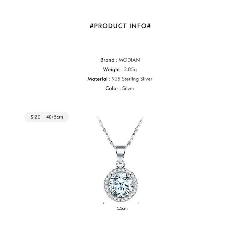 Genuine 925 Sterling Silver Luxury Chain Brand Necklace with 2.0Ct AAAAA Level Zircon Necklaces Gift Jewelry for women-THAT FASHION STORE