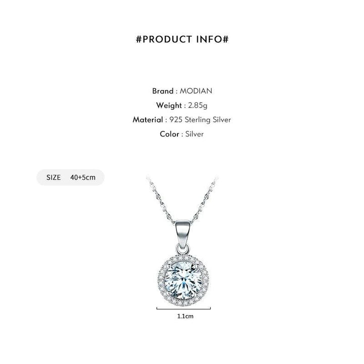 Genuine 925 Sterling Silver Luxury Chain Brand Necklace with 2.0Ct AAAAA Level Zircon Necklaces Gift Jewelry for women-THAT FASHION STORE