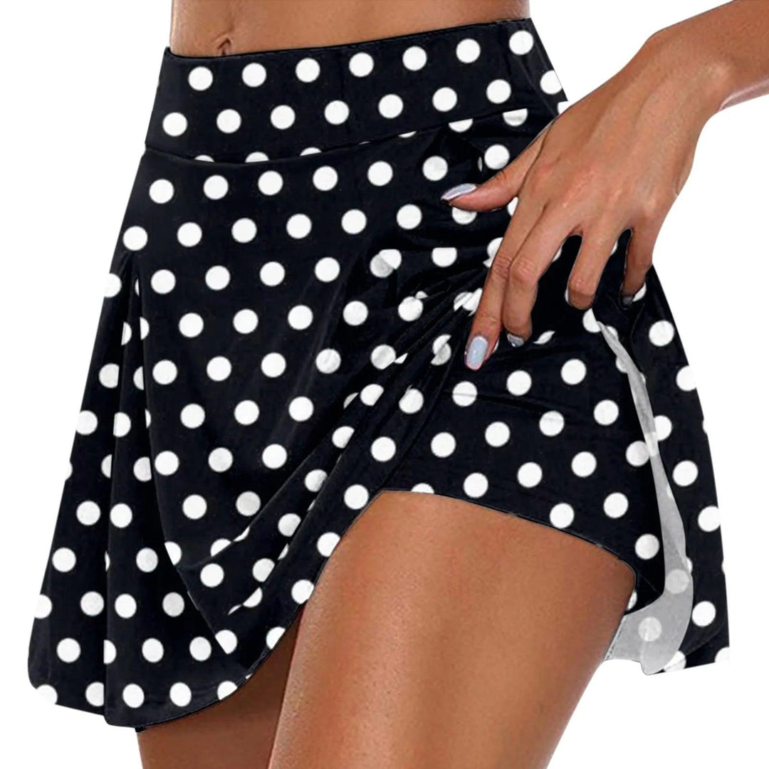 Women Polka Dots Print Sports Dance Fitness Skirt Female Tennis Running Skort Skirt Active Athletic Yoga Fitness Skirts-THAT FASHION STORE