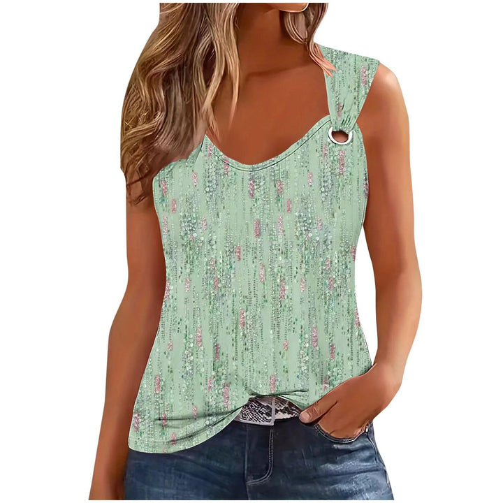 Fashion Floral Print Sexy T Shirt For Women 2024 Summer Casual Tshirt Women Tops Sleeveless Tank Top Femme Sexy T-shirt-THAT FASHION STORE