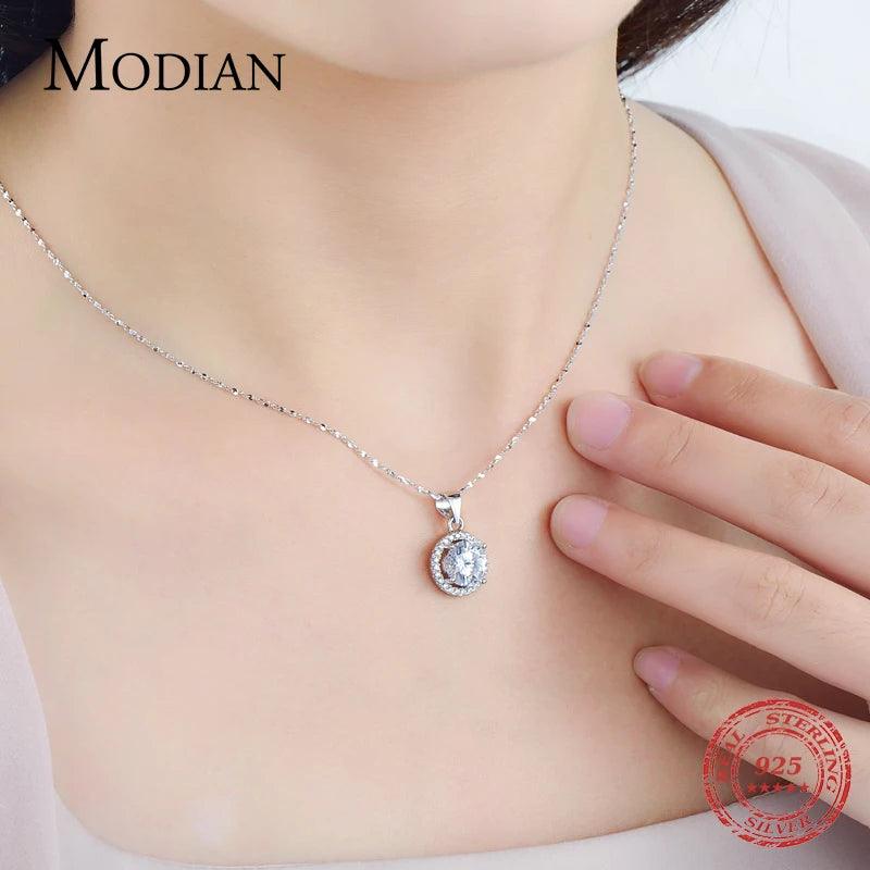 Genuine 925 Sterling Silver Luxury Chain Brand Necklace with 2.0Ct AAAAA Level Zircon Necklaces Gift Jewelry for women-THAT FASHION STORE