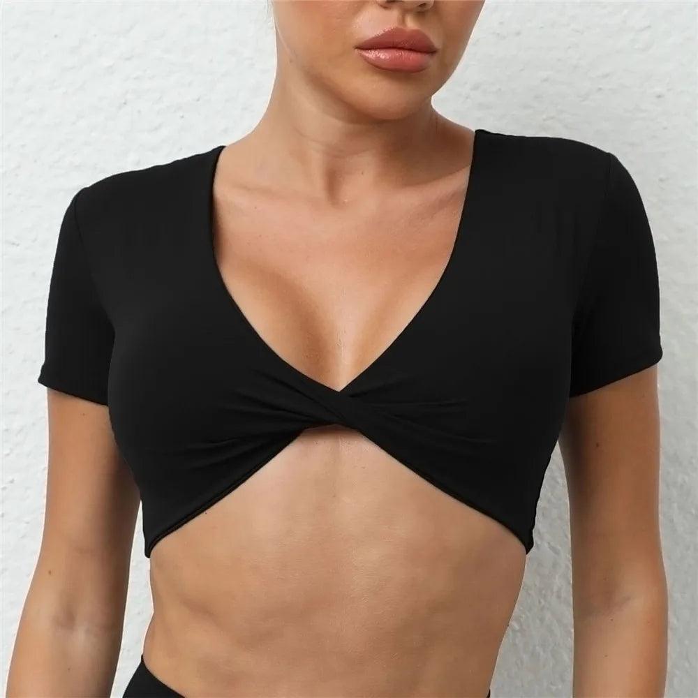 2024 Pad Nylon Fitness High Impact Strap Gym Sport Bra Women Quick Dry Crop Top Push Up Workout Running Active Crop Tops Shirt-THAT FASHION STORE