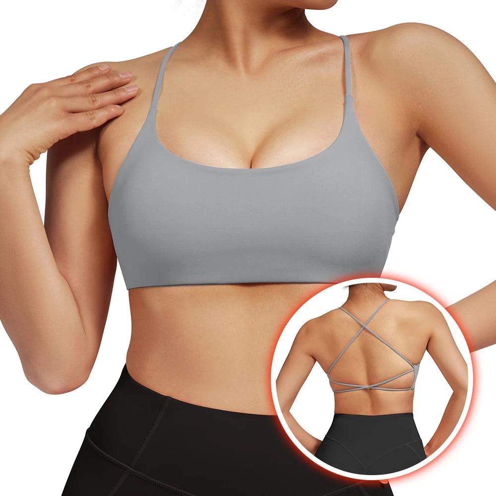 Sports Bra For Fitness Women With Pad Workout Running Tank Top Female Backless Shockproof Breathable Underwear Yoga Bra Women-THAT FASHION STORE