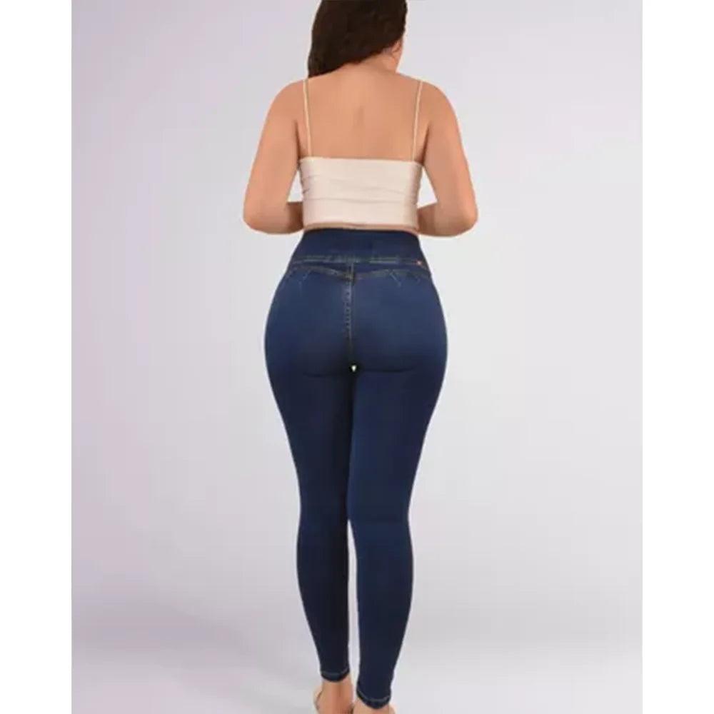 Women Skinny Jeans with Waist Trainer Corest Streetwear Denim Jeans Stretch Trousers Female Clothing High Waist Fashion Pants-THAT FASHION STORE