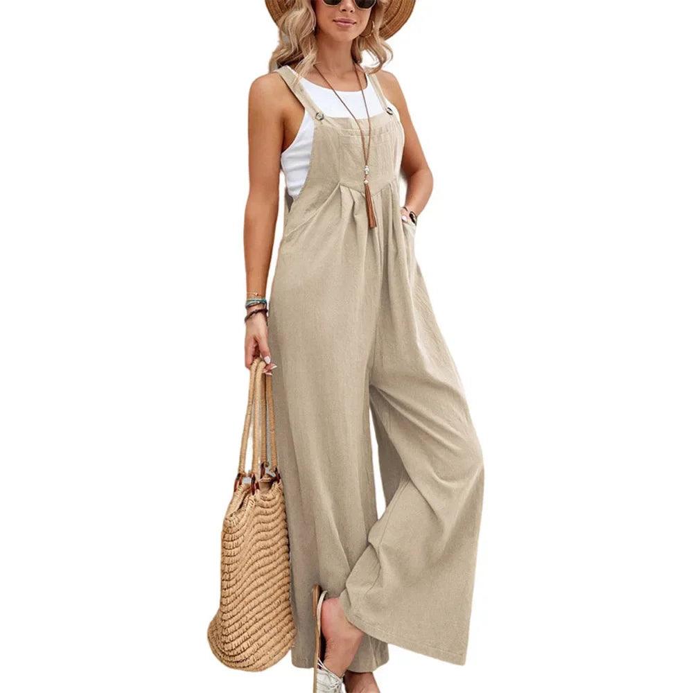 Women Loose Fit Fashion Overalls Wide Leg Baggy Bib Overalls Jumpsuit Dungarees Summer Jumpsuit Casual Elegant Overalls Summer-THAT FASHION STORE