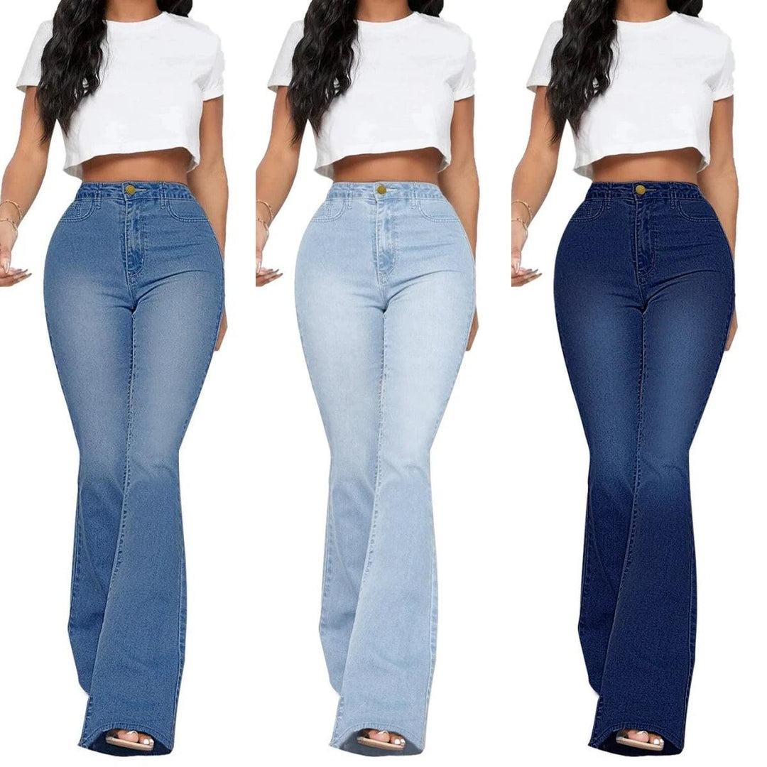 2023 Fall New High Waist Boot Cut Jeans For Women Fashion Stretch Skinny Denim Flared Pants Casual Slim Female Trousers S-2XL-THAT FASHION STORE