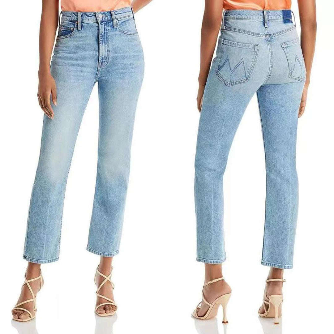 2023 new Women stretch slim jeans High waist casual lady straight denim pants-THAT FASHION STORE