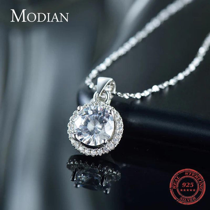 Genuine 925 Sterling Silver Luxury Chain Brand Necklace with 2.0Ct AAAAA Level Zircon Necklaces Gift Jewelry for women-THAT FASHION STORE