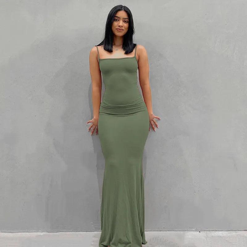 Satin Slip Sleeveless Backless Maxi Dress Women 2023 Y2K Summer Bodycon Elegant Sexy Outfits Ladies Birthday Party Club Sundress-THAT FASHION STORE