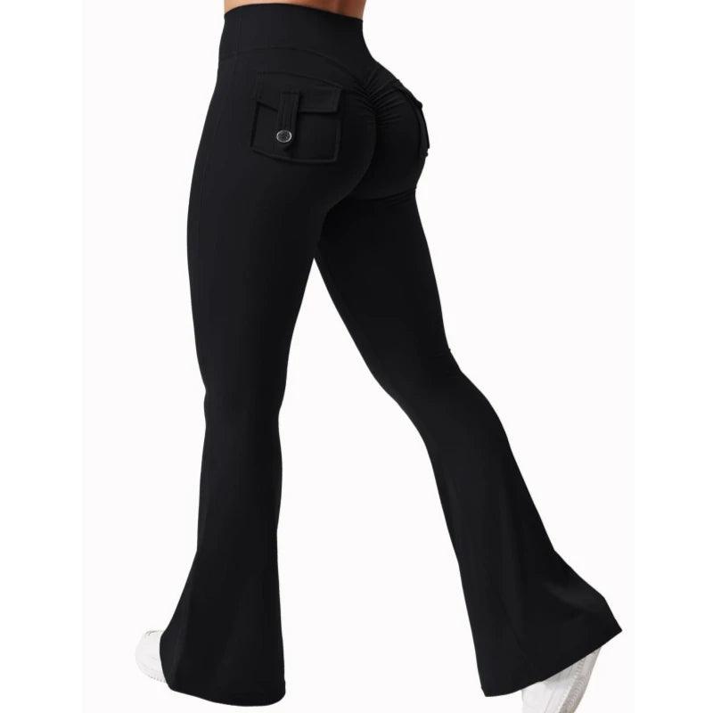 Newest Women Wide Leg High Stretch Yoga Leggings Naked Feeling Compression Fitness Workwear with pockets Yoga Pant ﻿-THAT FASHION STORE