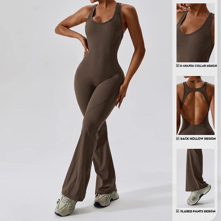 Sexy Back V Jumpsuit Gym Set Women Training Yoga Suit Sportswear Women Sports Jumpsuit Fitness Rompers Stretch Workout Bodysuits-THAT FASHION STORE