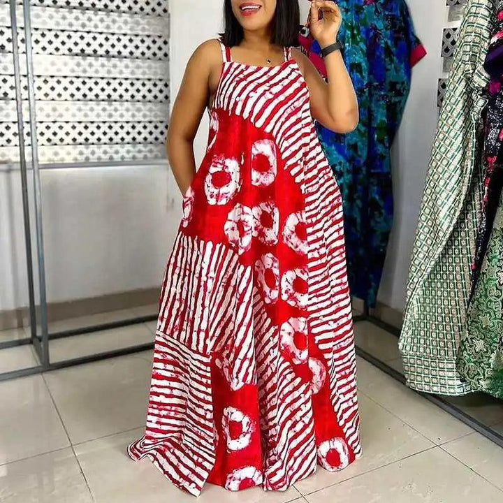 Sexy Sleeveless Dress Bohemian Printed Party Maxi Long Sundress 2024 VONDA Summer Tank Vestidos Beach Loose Casual Robe Oversize-THAT FASHION STORE