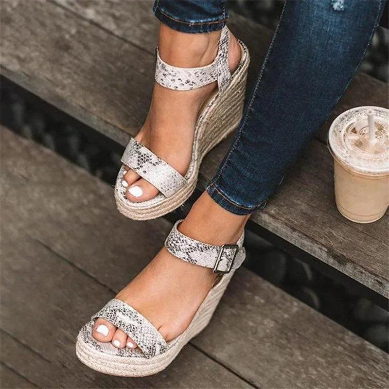 Summer Platform Sandals Women Peep Toe High Wedges Heel Ankle Buckles Sandalia Espadrilles Female Sandals Shoes-THAT FASHION STORE