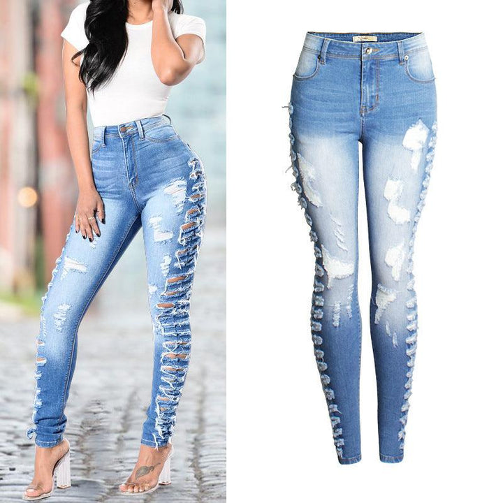 New Women's Ripped Slim Fit Stretch Jeans-THAT FASHION STORE