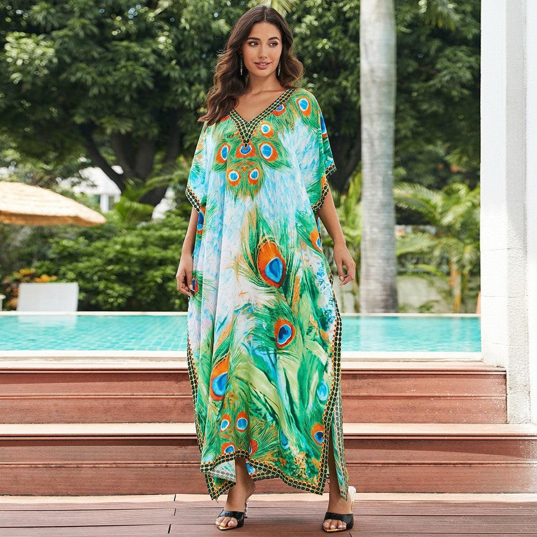 Plus Size Robe Blouse Beach Bikini Vacation Coat Dress Women-THAT FASHION STORE