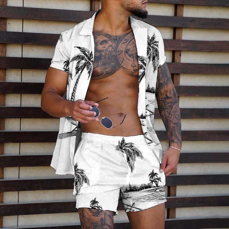 Loose Shirt Casual Men's Shorts Short Sleeve Suit-THAT FASHION STORE