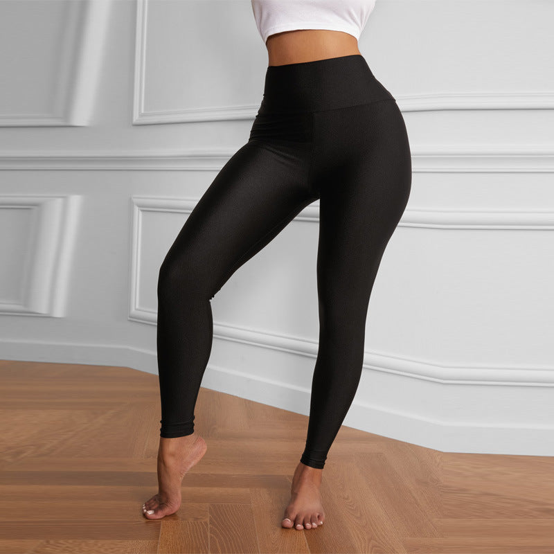 Black High Waist Stretch Slim Sports Leggings-THAT FASHION STORE