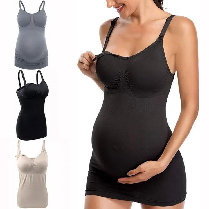 Breastfeeding Vest High Elastic Upper Button Buckle Maternal Nursing Bra Vest Nursing Underwear Premama Maternity Dresses-THAT FASHION STORE