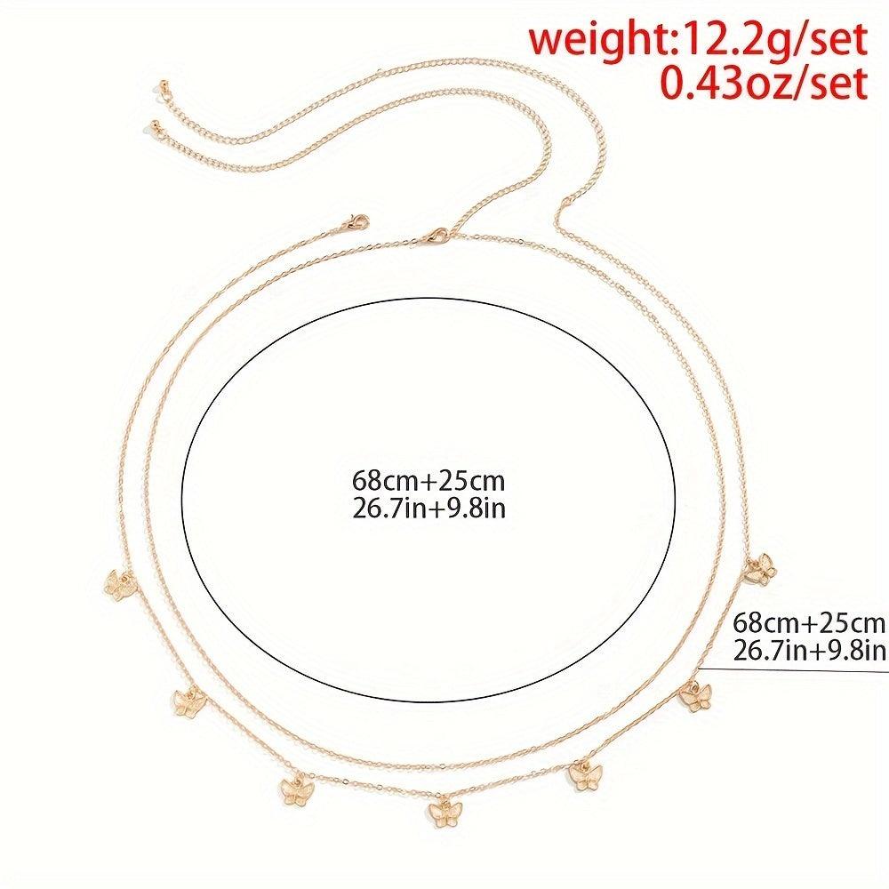 Trendy Alloy Butterfly Pendant Waist Chain Ladies Sexy Belly Body Chain Jewelry Suitable For Women's Daily Wear Festival Jewelry Gifts-THAT FASHION STORE