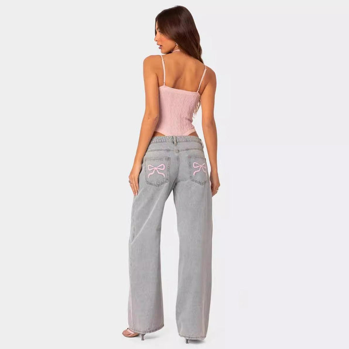 Women's Fashion Loose Retro Printed Jeans-THAT FASHION STORE