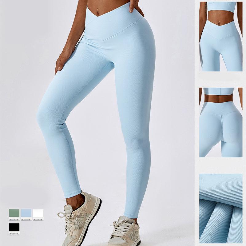 Cross High Waist Tight Thread Hip Raise Yoga Pants-THAT FASHION STORE