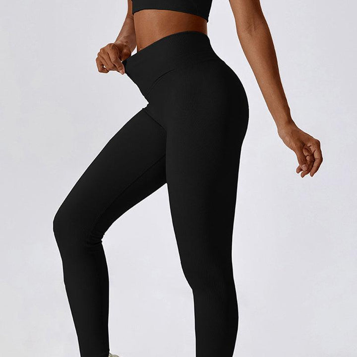 Cross High Waist Tight Thread Hip Raise Yoga Pants-THAT FASHION STORE