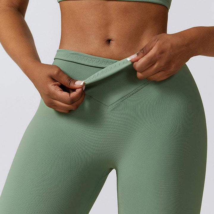 Cross High Waist Tight Thread Hip Raise Yoga Pants-THAT FASHION STORE