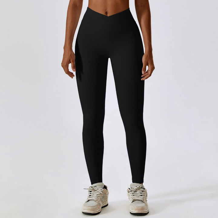 Cross High Waist Tight Thread Hip Raise Yoga Pants-THAT FASHION STORE