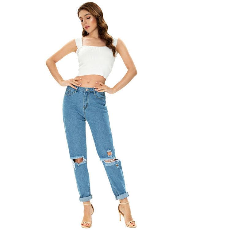 Summer Plus Size Women's Ripped Jeans-THAT FASHION STORE