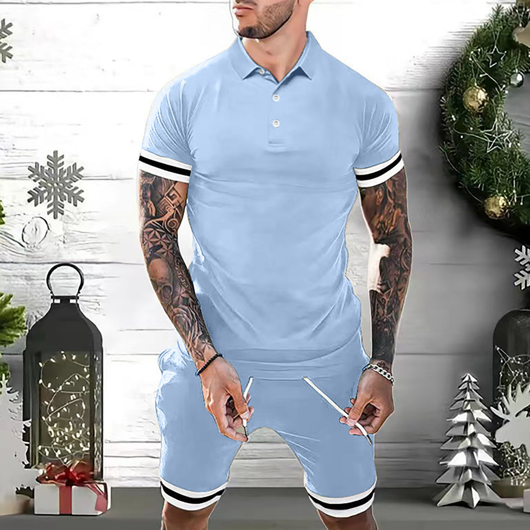 Men's Casual Summer 2-Piece Polo Shirt and Shorts Set - Stylish Athletic Tracksuit - THAT FASHION STORE