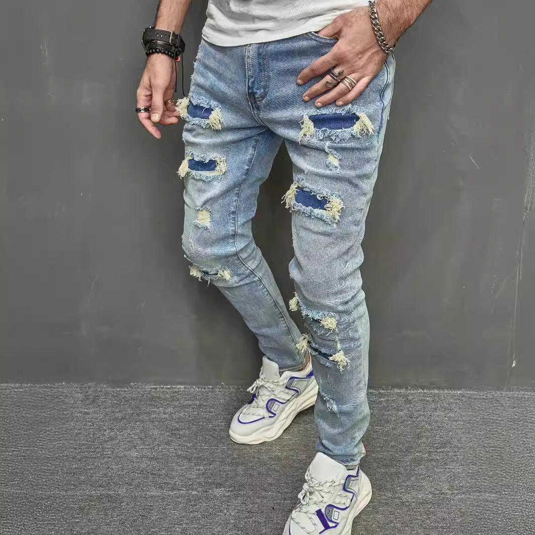 High Quality Men's Worn Skinny Stretch Jeans-THAT FASHION STORE