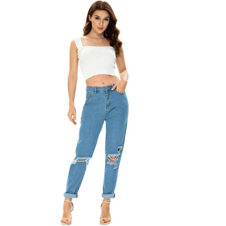 Summer Plus Size Women's Ripped Jeans-THAT FASHION STORE