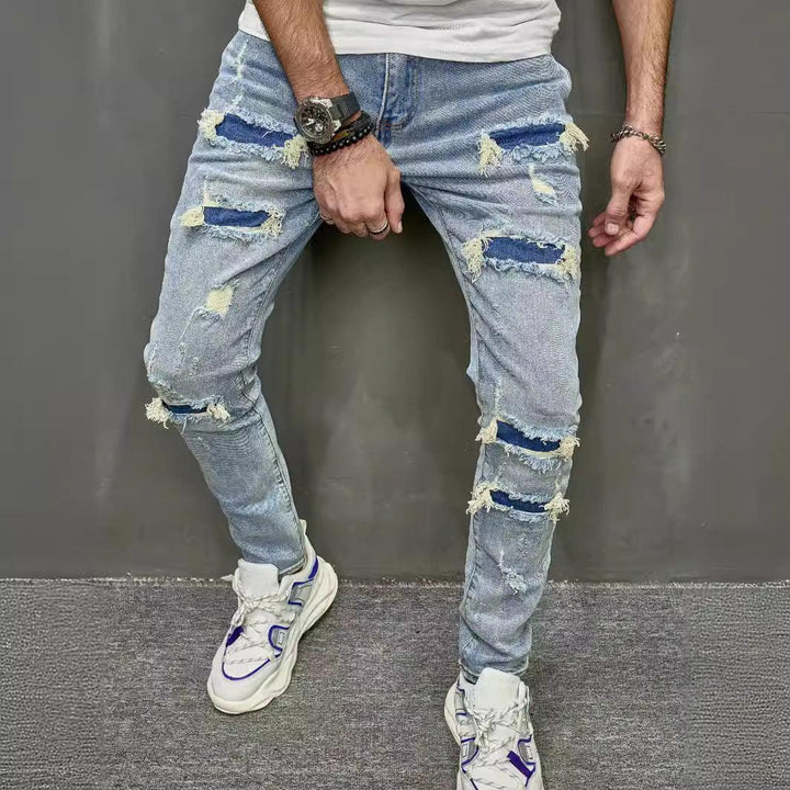 High Quality Men's Worn Skinny Stretch Jeans-THAT FASHION STORE