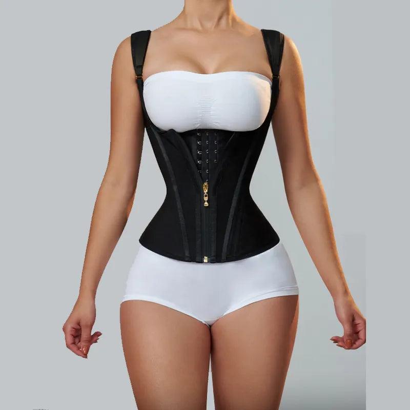 Fajas Colombianas Women Double Compression Waist Trainer Corset with Bone Adjustable Zipper and Hook-eyes Flat Belly Body Shaper-THAT FASHION STORE