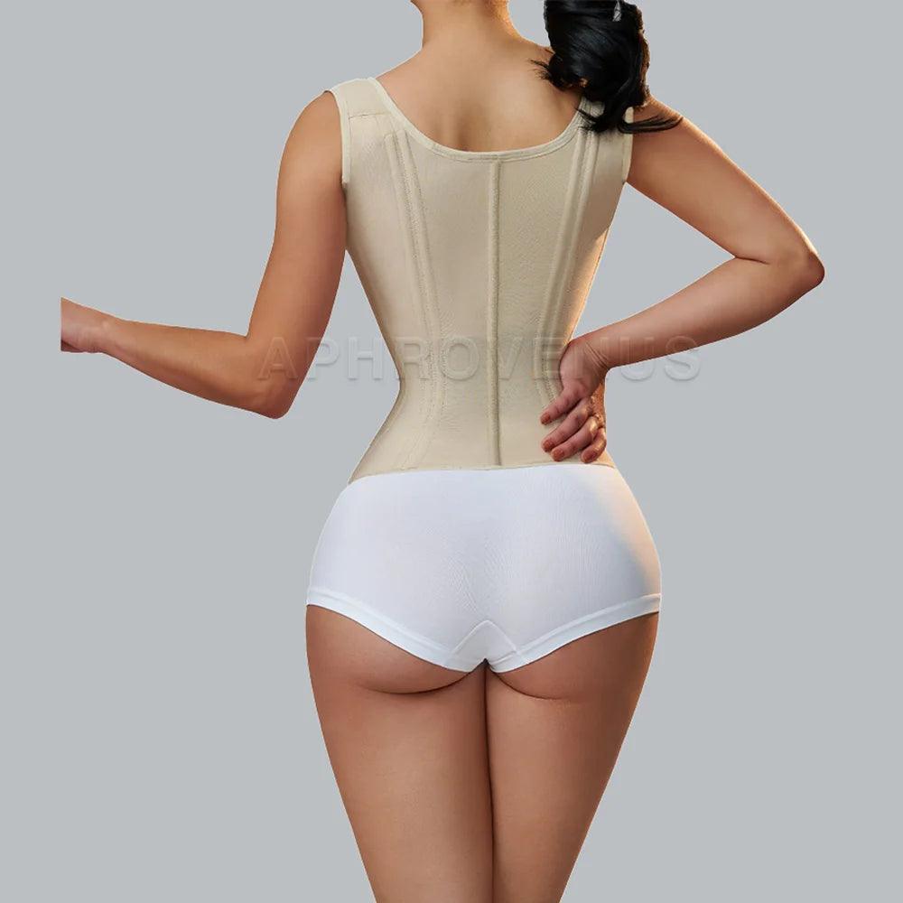 Fajas Colombianas Women Double Compression Waist Trainer Corset with Bone Adjustable Zipper and Hook-eyes Flat Belly Body Shaper-THAT FASHION STORE