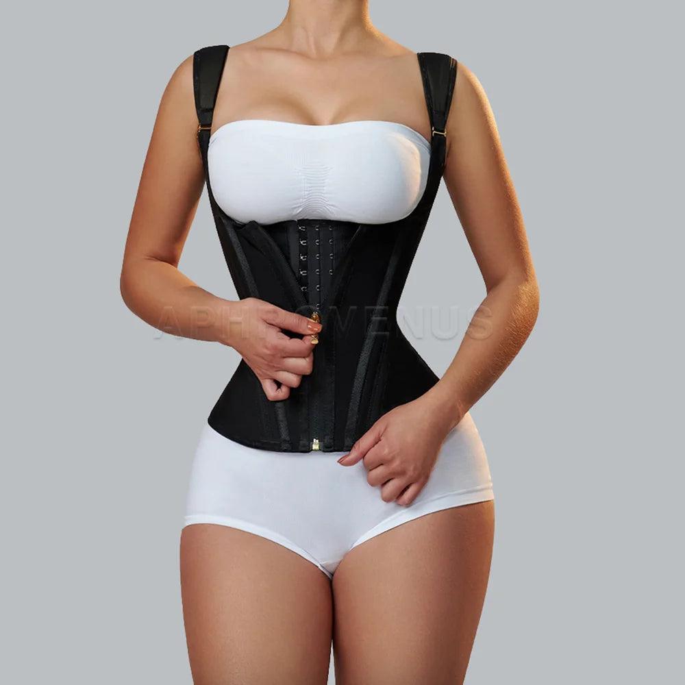 Fajas Colombianas Women Double Compression Waist Trainer Corset with Bone Adjustable Zipper and Hook-eyes Flat Belly Body Shaper-THAT FASHION STORE