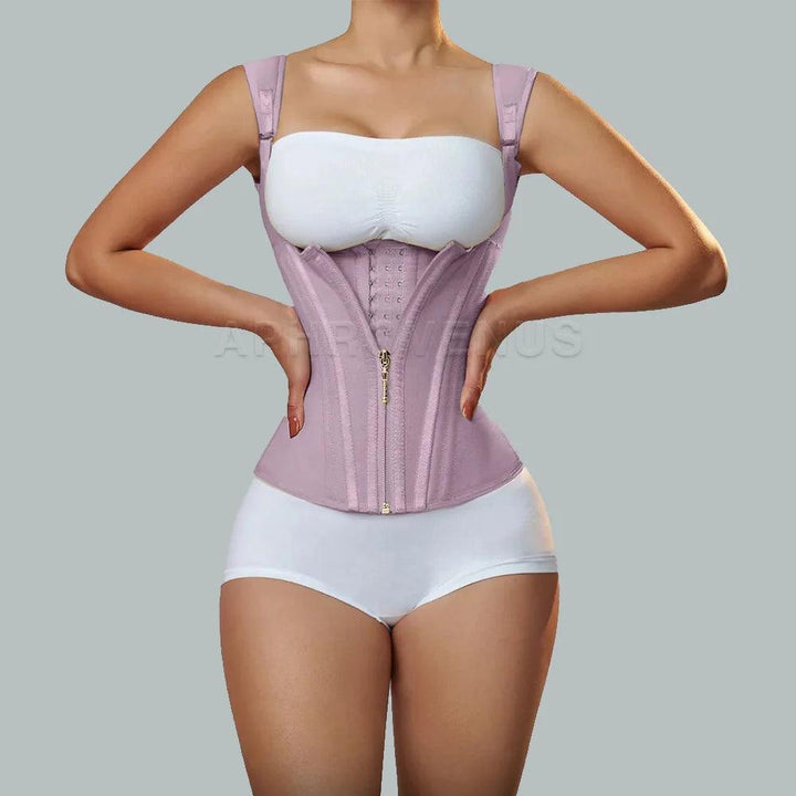 Fajas Colombianas Women Double Compression Waist Trainer Corset with Bone Adjustable Zipper and Hook-eyes Flat Belly Body Shaper-THAT FASHION STORE