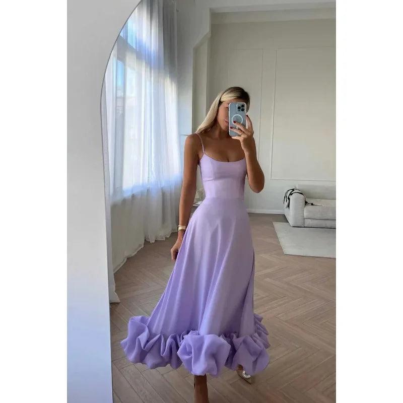 Fashion Dress for Women Sexy High Waist Spaghetti Strap Dress for Women U Neck Sleeveless Backless Elegant Party Formal Dress-THAT FASHION STORE