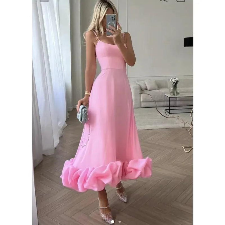 Fashion Dress for Women Sexy High Waist Spaghetti Strap Dress for Women U Neck Sleeveless Backless Elegant Party Formal Dress-THAT FASHION STORE