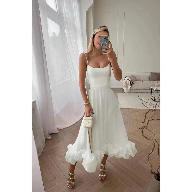 Fashion Dress for Women Sexy High Waist Spaghetti Strap Dress for Women U Neck Sleeveless Backless Elegant Party Formal Dress-THAT FASHION STORE