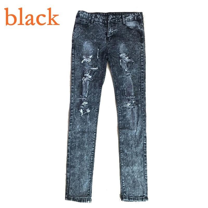 Fashion Personality Stretch Ripped Casual Jeans-THAT FASHION STORE