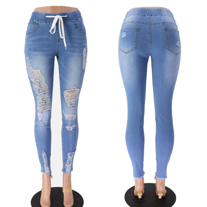 Fashion Stretch Ripped Skinny Hip Jeans-THAT FASHION STORE