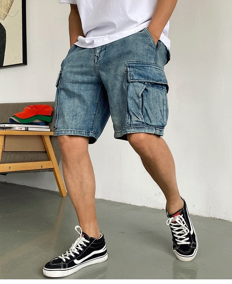 High-End Casual Denim Workwear Shorts for Men with Pockets - THAT FASHION STORE