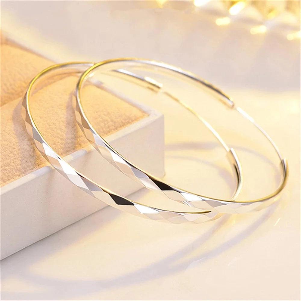 Fine 925 Sterling Silver Luxury 5CM Big Circle Hoop Earrings for Women Charms Original Designer Party Wedding Jewelry Gifts-THAT FASHION STORE