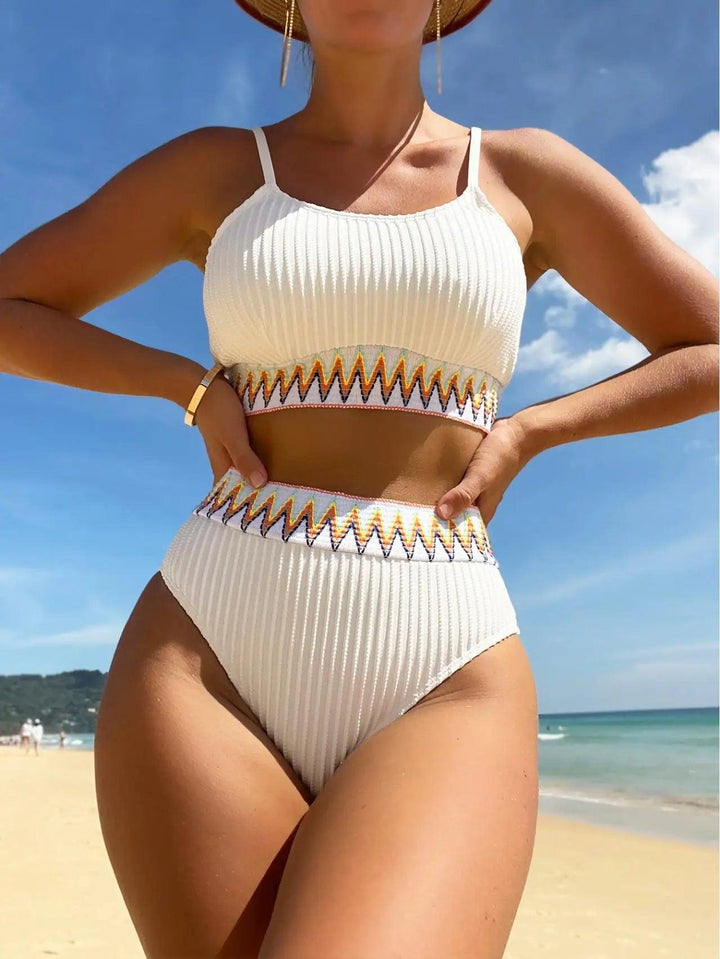 High Waist Bikini 2023 Women Sports Swimwear Female Sexy Swimsuit Solid Beachwear Bathing Swimming Swim Suit Summer Beachwear-THAT FASHION STORE