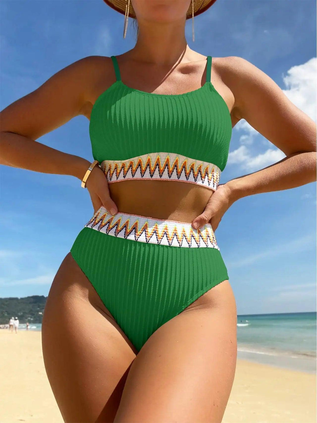 High Waist Bikini 2023 Women Sports Swimwear Female Sexy Swimsuit Solid Beachwear Bathing Swimming Swim Suit Summer Beachwear-THAT FASHION STORE