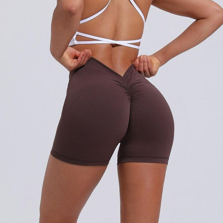 High Waist Hip Lift Back V Yoga Shorts For Women-THAT FASHION STORE