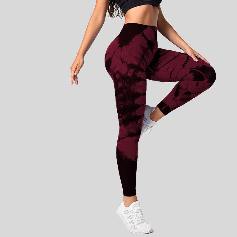 High Waist Hip Lift High Elastic Tie-dye Seamless Yoga Pants-THAT FASHION STORE